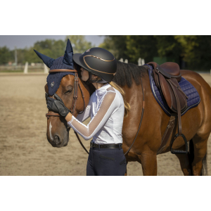 Polo de concours EQUITHÈME Pekin manches longues - Femme