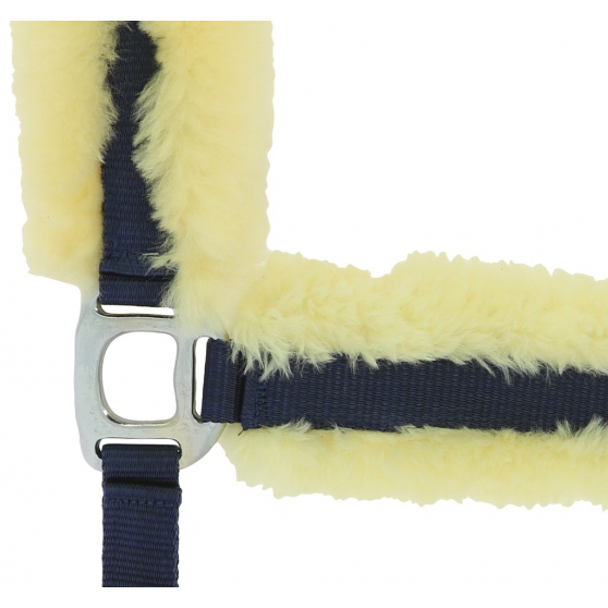 EQUITHÈME halter with synthetic sheepskin