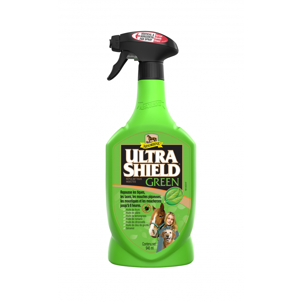 Spray anti-mouches Absorbine Ultrashield Green - PRODUITS ANTI-INSECTES -  PADD