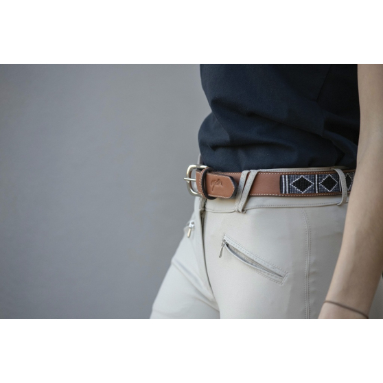 Ceinture Pénélope Pearl Cognac/ turquoise Padd